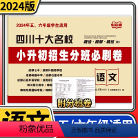 [正版]2024年四川十大名校小升初招生分班必刷卷语文试卷 绵阳成都市小学五六年级冲刺名校入学分班考试真题试卷小考小升