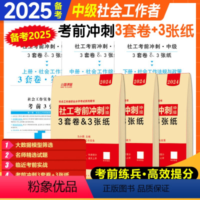 中级社工绝密押题[考前预测+3页纸] [正版]备考25中级社会工作者考前冲刺预测3套卷密押考点3张纸练习题库社工实务综合