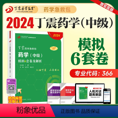 [正版]丁震医学2024新版主管药剂师考试模拟6套卷解析全套药学中级卫生专业资格历年真题模拟试卷同步练习题库药师考试急