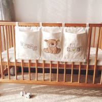 白色-珍爱小熊 婴儿床挂收纳宝宝袜子挂袋尿布包娃娃置物家用壁挂式储物袋