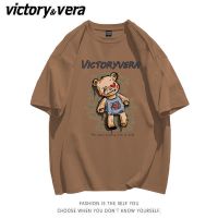 VICTORYVERA2022夏季新款小熊短袖t恤女潮ins学生韩版宽松上衣服