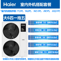 Haier海尔中央空调 家用大6p匹家中机一拖五多联机御家1级变频RFC160MXSCVD(G)(裸机销售 不含安装费)