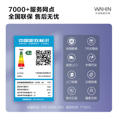 华凌(WAHIN)空调3匹柜机 超省电Pro 新一级能效变频冷暖省电立式空调 KFR-72LW/N8HA1 pro