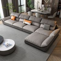 新款轻奢科技布沙发北欧现代简约客厅直排三人位布艺乳胶网红沙发