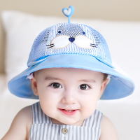 蓝/海狮 [46码]:建议3-12个月/适合头围(44-46cm) 宝宝防护防飞沫帽子婴儿防护帽男女童隔离帽可拆卸遮脸儿