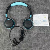 蓝色 儿童上网课专用头戴式耳机监听耳机手机电脑平板通用英语听力耳机