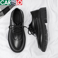[线下专柜同款]卡帝乐鳄鱼(CARTELO)新款时尚布洛克男士休闲鞋男鞋小皮鞋板鞋