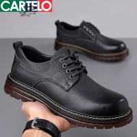 [线下专柜同款]卡帝乐鳄鱼(CARTELO)新款舒适男士真皮工装鞋休闲鞋男鞋休闲皮鞋