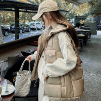 卡丹路女装2022新款冬季韩版宽松羽绒棉马夹背心坎肩外穿外套