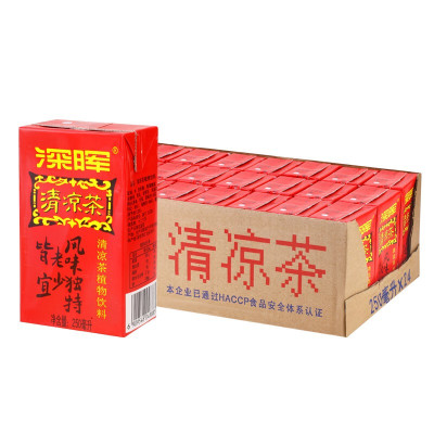 [旧货清仓]深晖清凉茶盒装饮料250ml*24盒整箱夏季清凉解渴饮品植物凉茶夏季高温补贴福利 清凉茶250ml*24盒[