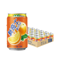 屈臣氏新奇士橙汁汽水饮料含果汁330ml*24罐整箱装 年货节送礼送