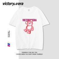 VICTORYVERA夏季2022新款ins风短袖t恤女宽松纯棉小熊半袖上衣服