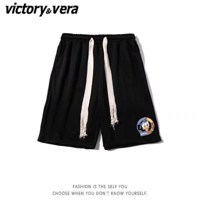 VICTORYVERA美式复古个性印花运动短裤女夏季宽松显瘦五分裤子潮