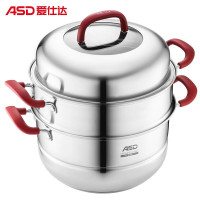 爱仕达(ASD)蒸锅304不锈钢二层蒸笼10.7升大容量 ZS30V3J10