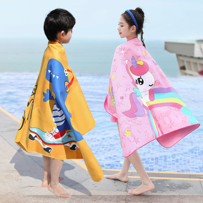 儿童游泳浴巾男童女童吸水速干斗篷便携带运动毛巾柔软浴袍吸水巾