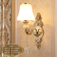1820-1(暖光灯泡) 客厅壁灯欧式壁灯水晶壁灯过道楼梯壁灯卧室床头灯电视背景墙壁灯