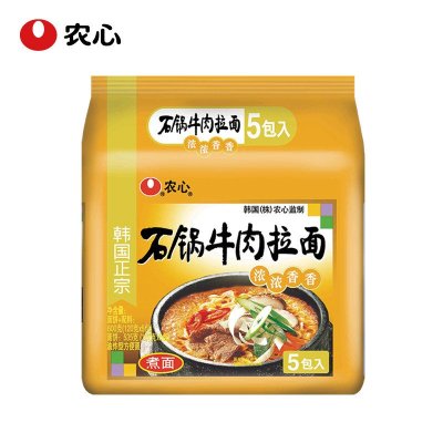 农心石锅牛肉拉面120g*5