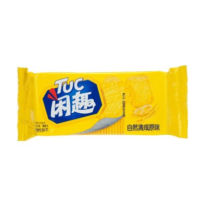 闲趣 韧性饼干自然清咸原味90g