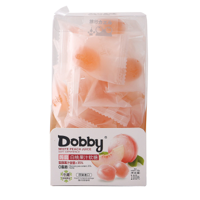 Dobby哆比蒟蒻白桃果汁软糖100g