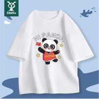 迪斯兔中大童熊猫短袖网红小孩子纯棉t恤打底衫中大童半袖夏
