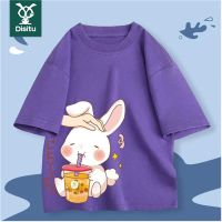 迪斯兔超萌可爱男女童夏装t恤短袖卡通小兔子女孩上衣纯棉打底衫