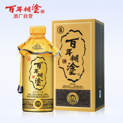 百年糊涂38度金世纪白酒整箱500mL