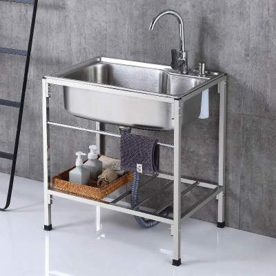简易不锈钢水槽带支架 单槽洗菜盆洗菜池洗碗池水池手盆支架