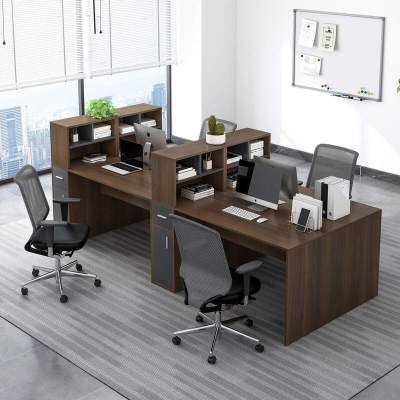 办公桌4/6人位电脑桌办公家具职员办公桌椅组合简约现代员工屏风