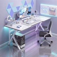 白色电脑桌台式家用电竞桌简约桌子工作台学生学习桌办公桌.