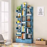 简易书架靠墙落地小型卧室柜子家用书柜客厅置物架多层收纳架.