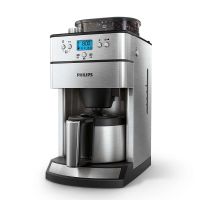 飞利浦(PHILIPS)咖啡机HD7753/00滴滤式 磨豆保温 豆粉两用 可预约式咖啡机银色 HD7751
