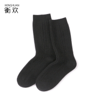 衡欢(HENGHUAN)羊绒袜子加厚保暖长筒袜秋冬季纯色中高筒毛袜/RZ-WZ01/双