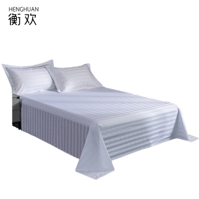 衡欢(HENGHUAN)全棉40支加密贡缎白色暗条纹床单 RZ-CD02/床 (1.5米床用)