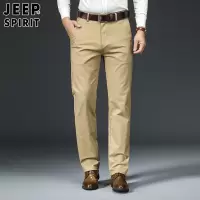 JEEP SPIRIT吉普纯色裤子春秋休闲裤男士直筒裤宽松商务男裤子