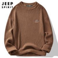 JEEP SPIRIT吉普秋冬季新款毛衣针织衫男圆领套头打底衫毛衣宽松弹力潮流上衣