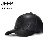 JEEP SPIRIT吉普男士真皮羊皮棒球帽保暖皮帽子