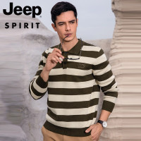 JEEP SPIRIT男士毛衣潮百搭秋冬季新款针织衫上衣拼色条纹高级感