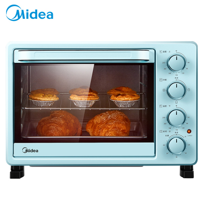 美的(Midea)电烤箱 25升家用 上下独立控温 简约轻氧绿 广景大视窗 含钛加热管 PT2531