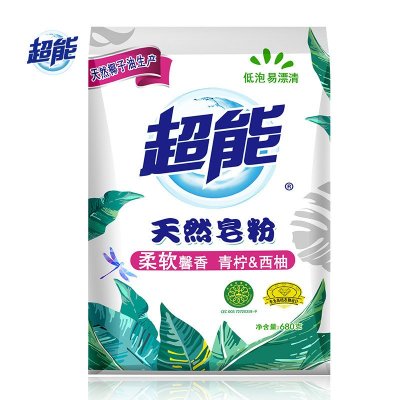 超能洗衣粉天然皂粉(馨香柔软)680g