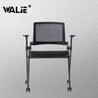 WALJE 000194 办公椅职员培训椅简易会议椅子电脑椅无扶手钢管椅可叠放