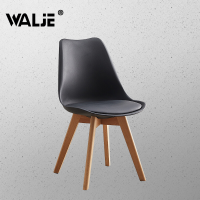 WALJE 000203 餐椅简约休闲椅创意洽谈椅子凳子塑料靠背椅