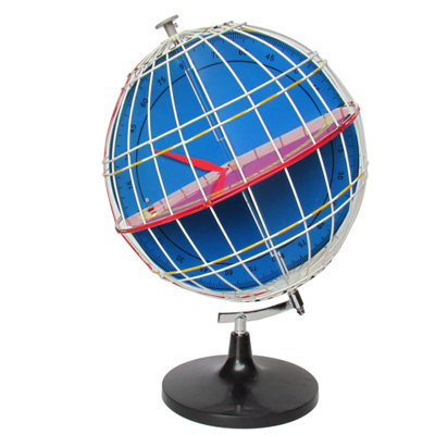 经纬度地球仪 直径32cm大号教学用黄道初中高中学生摆件世界地理教学实验仪器地形模型自转34009经纬度模型