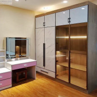 ZISIZ纯铝合金衣柜一体式整体衣橱玻璃平开门全铝板家具整屋定制