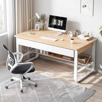 办公桌椅组合简约现代家用职员单人书桌办公室工作台台式电脑桌子