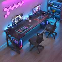 双人电脑桌台式家用卧室现代简约游戏桌书桌桌椅组合套装电竞桌子
