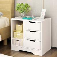 床头柜置物架简约现代小型卧室经济型收纳柜仿实木储物简易小柜子