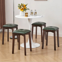 俊屹家用高凳实木软座凳子现代简约餐桌椅子客厅小板凳可叠放简易茶几方凳