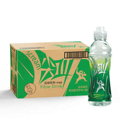 农夫山泉尖叫运动饮料纤维型绿550ml*15瓶(整箱)