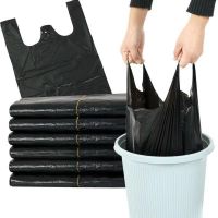 蔚岸塑料垃圾袋 特厚黑色背心袋 手提打包袋 收纳袋48*70cm/个
