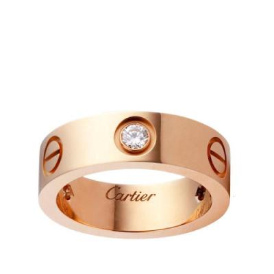 CARTIER/卡地亚 经典款LOVE 18K金玫瑰金钻石戒指 镶嵌3颗钻石 B4087500